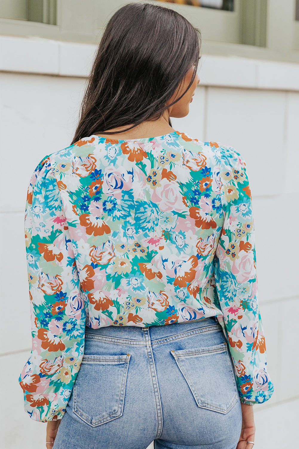 Buy Floral Long Balloon Sleeve Bodysuit by Faz