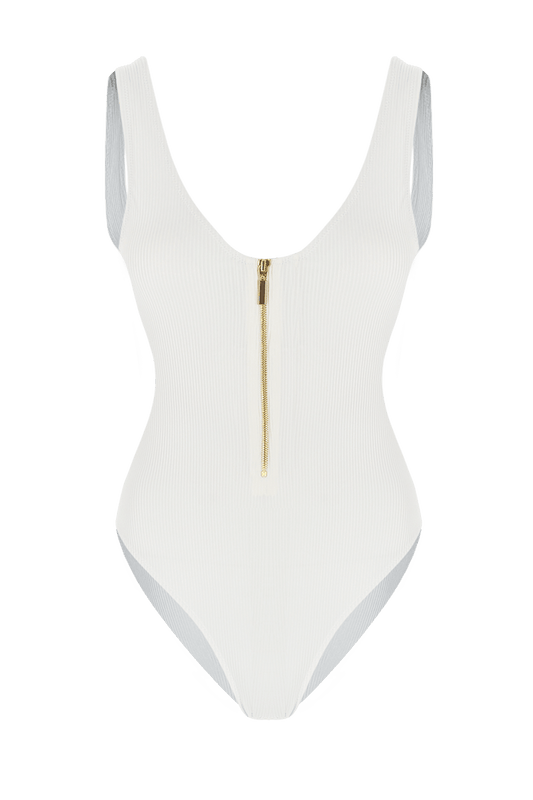 Buy Coconut Zipper One Piece Swimsuit by Ladiesse