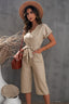 Buy Button Front Belted Cropped Jumpsuit with Pockets by Faz