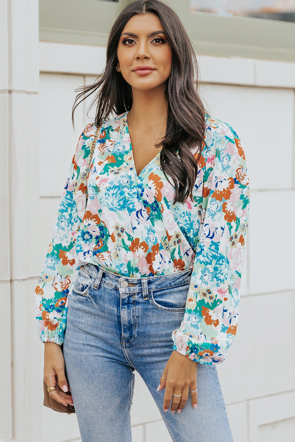 Buy Floral Long Balloon Sleeve Bodysuit by Faz