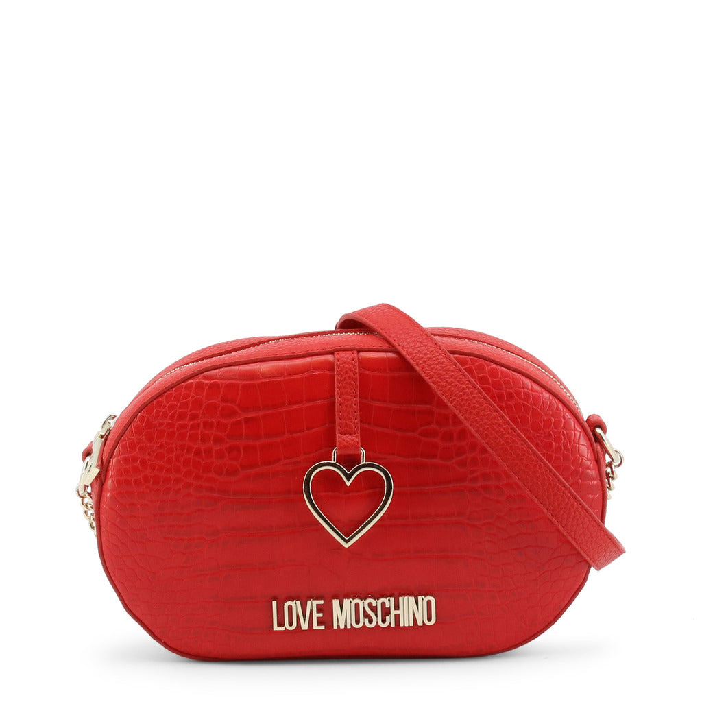 Buy Love Moschino Snake Texture Metallic Logo Zipped Crossbody Bag by Love Moschino