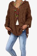Buy Cable-Knit Hooded Sweater by O & Y.M