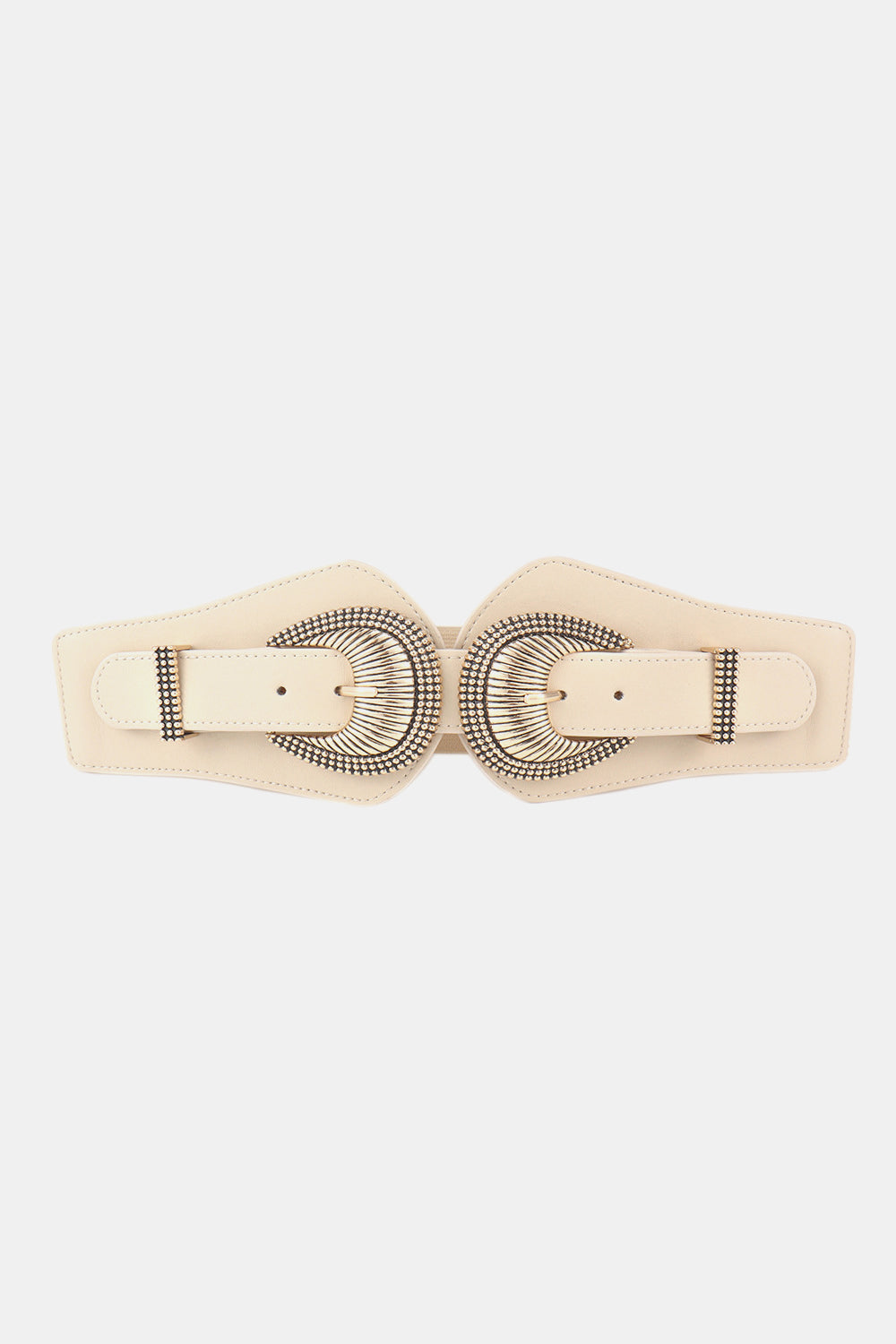 Buy Shell Double Buckle Elastic Wide Belt by Faz