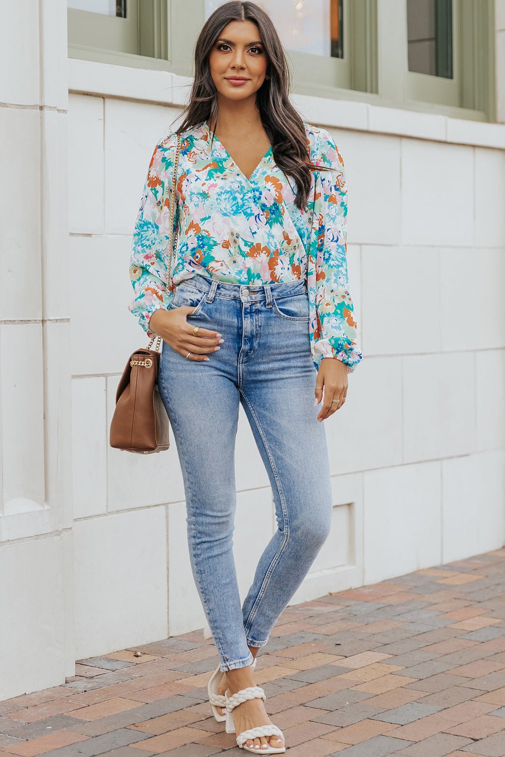 Buy Floral Long Balloon Sleeve Bodysuit by Faz