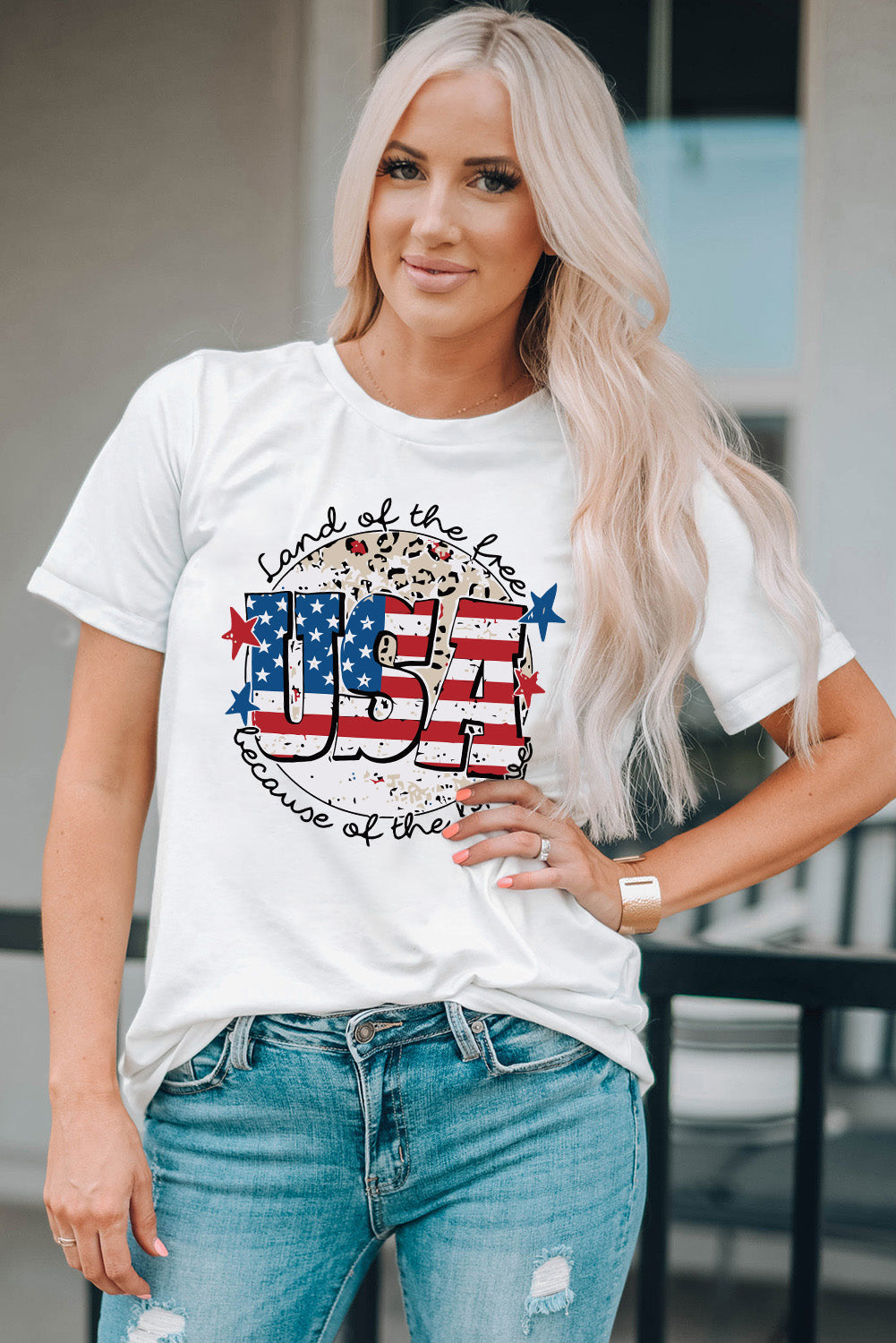 Buy USA Graphic Round Neck Tee by Faz