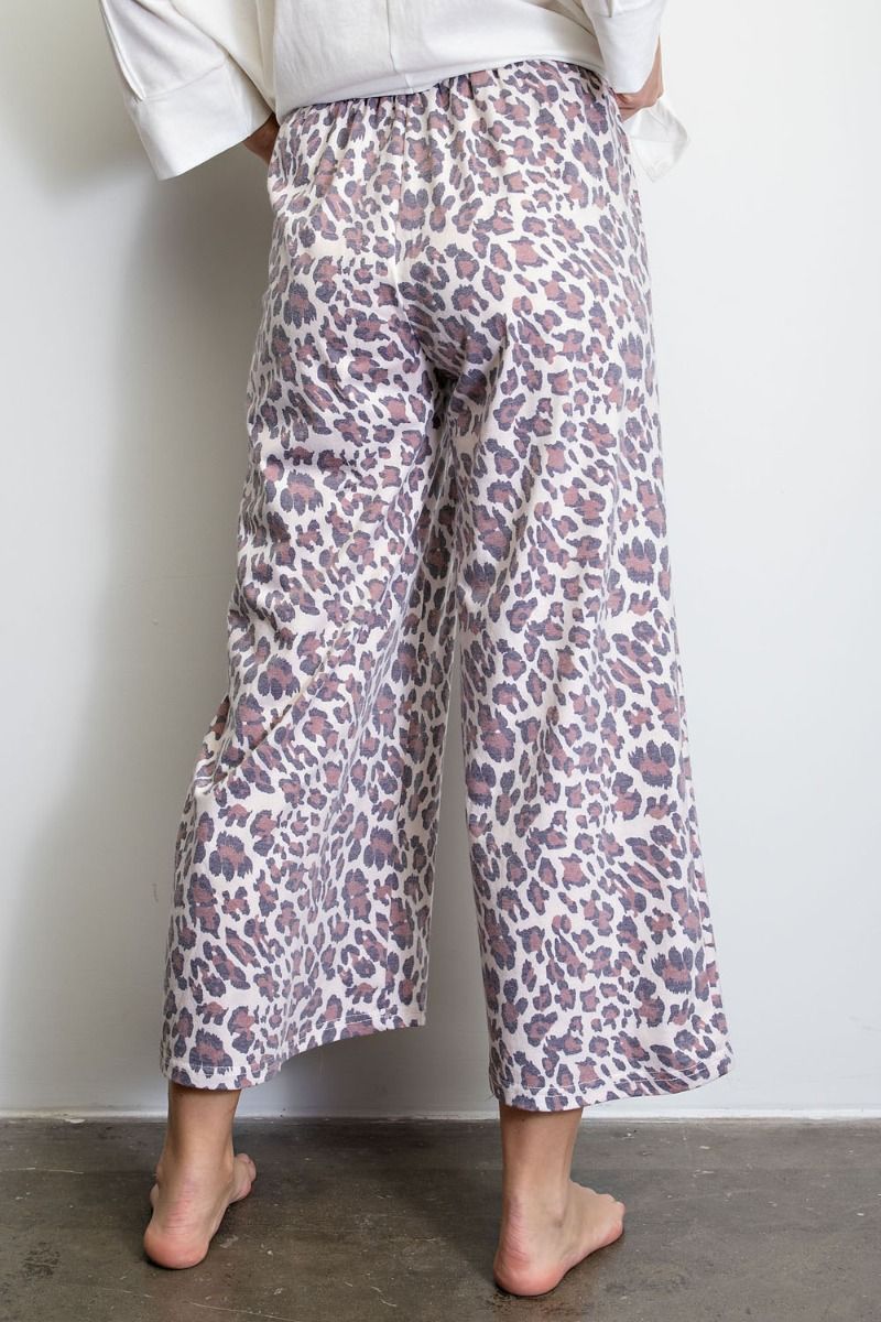 Buy Easel Leopard Animal Printed Poly Span Knit Lounge Pants by Sensual Fashion Boutique by Sensual Fashion Boutique