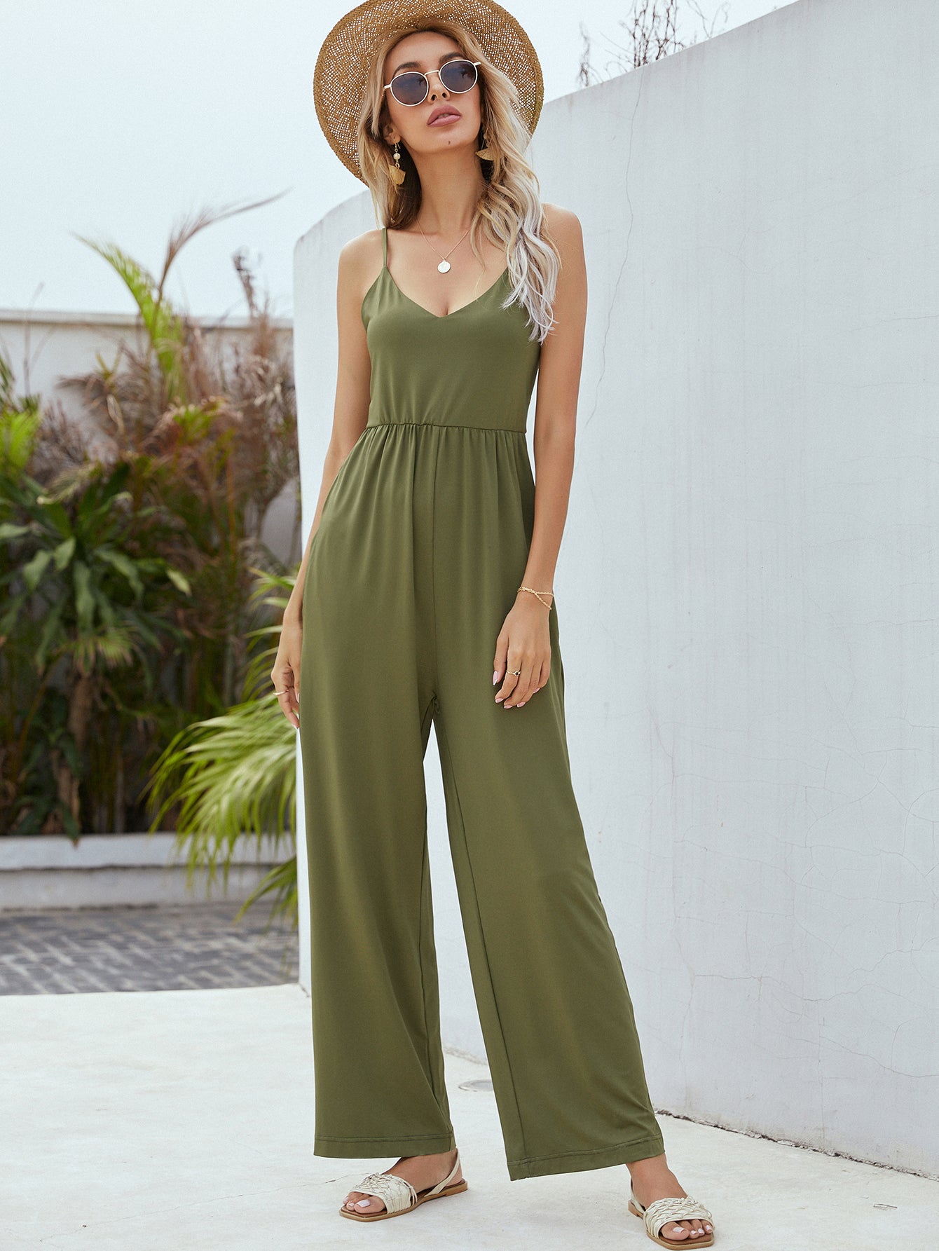 Buy Adjustable Spaghetti Strap Jumpsuit with Pockets by Faz