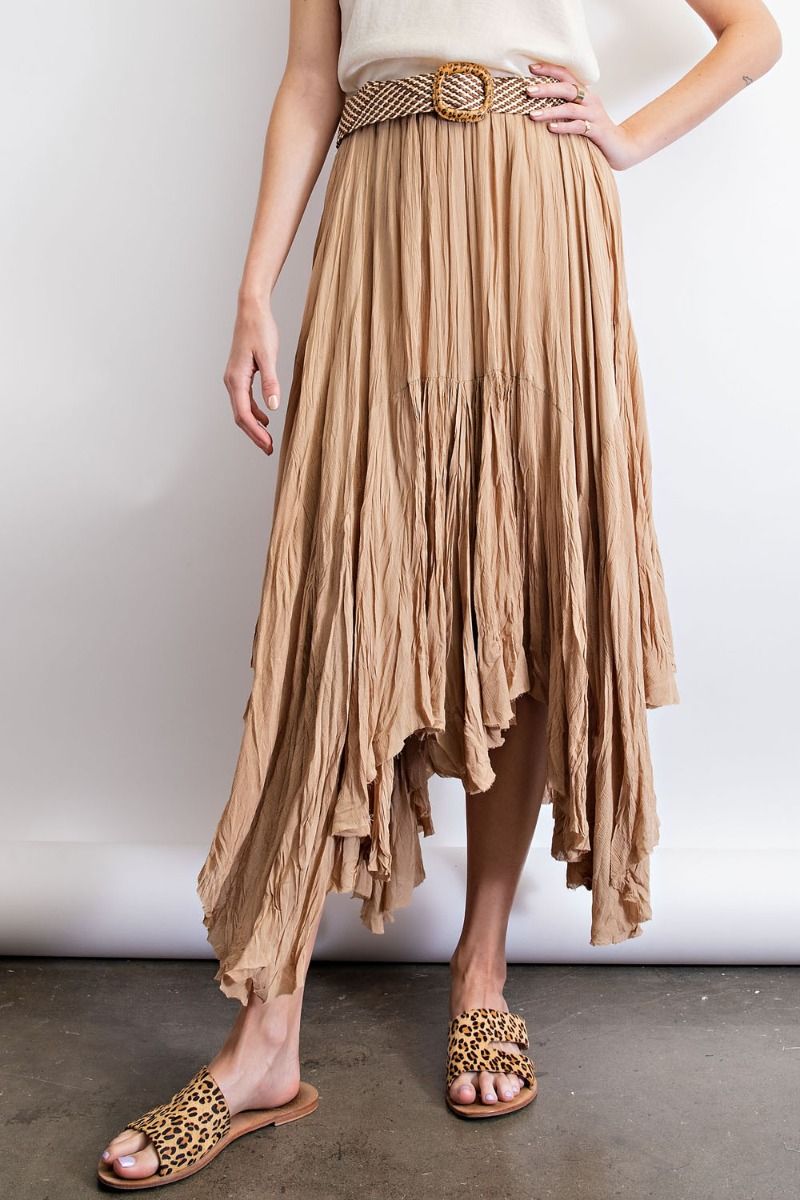 Buy Easel Elasticized Waist Silky Chiffon Hemline Maxi Skirts by Sensual Fashion Boutique