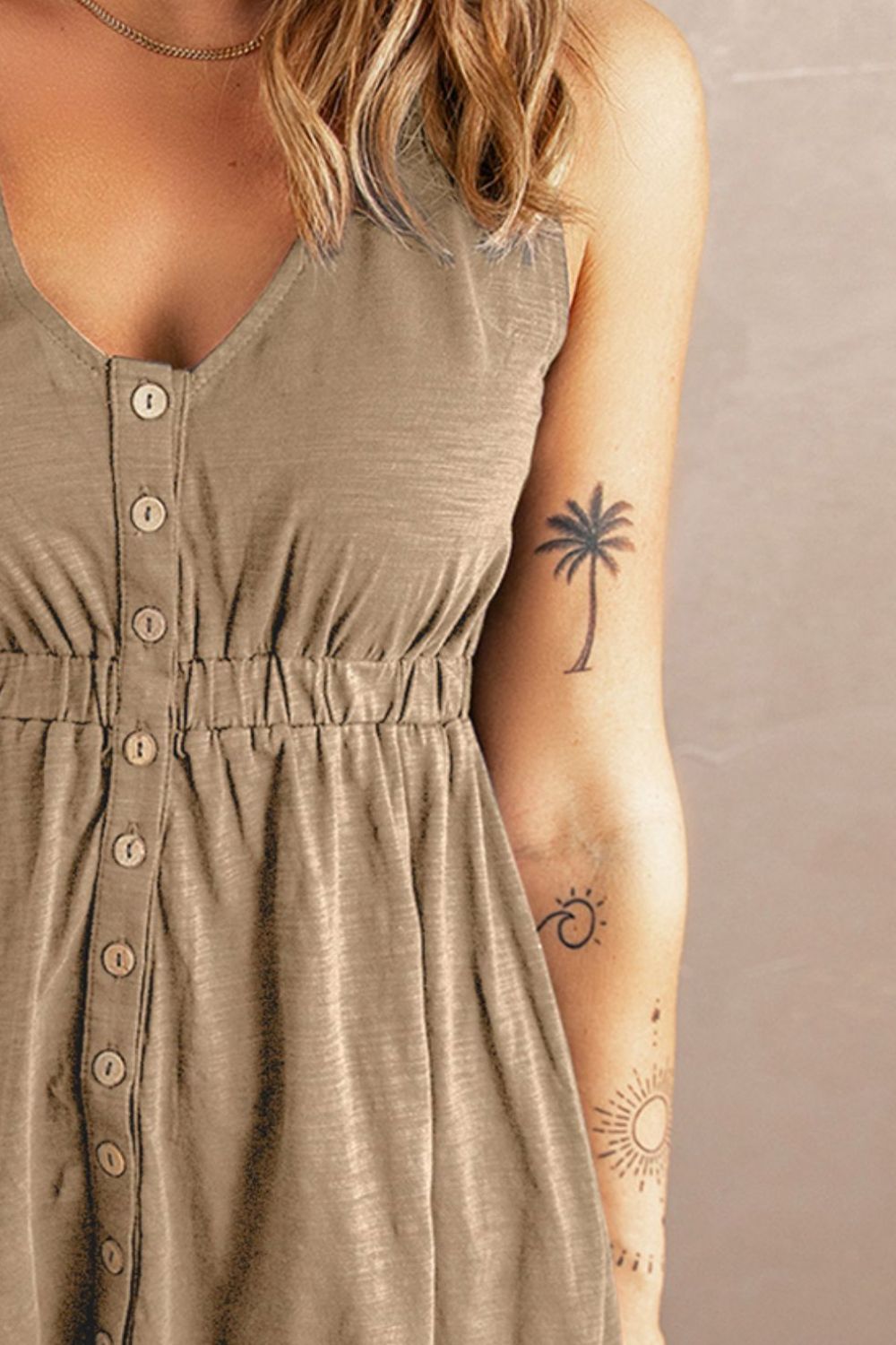 Buy Sleeveless Button Down Mini Magic Dress by SYNZ