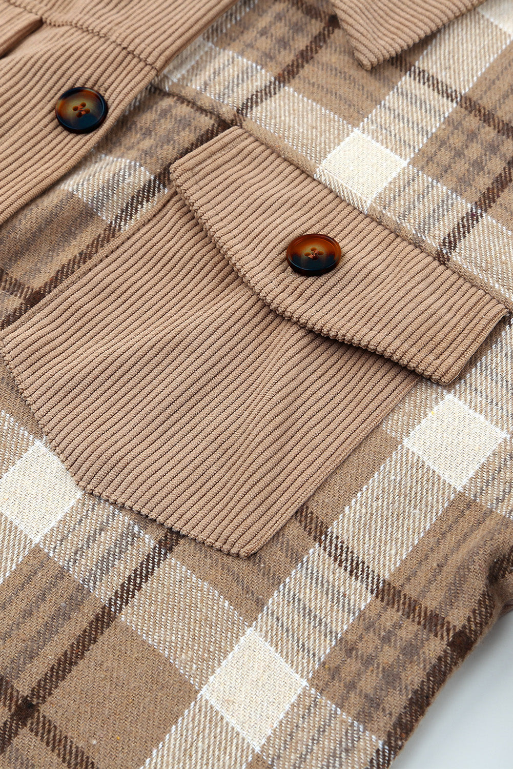 Buy Plaid Corduroy Dropped Shoulder Jacket by Faz