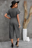 Buy Button Front Belted Cropped Jumpsuit with Pockets by Faz