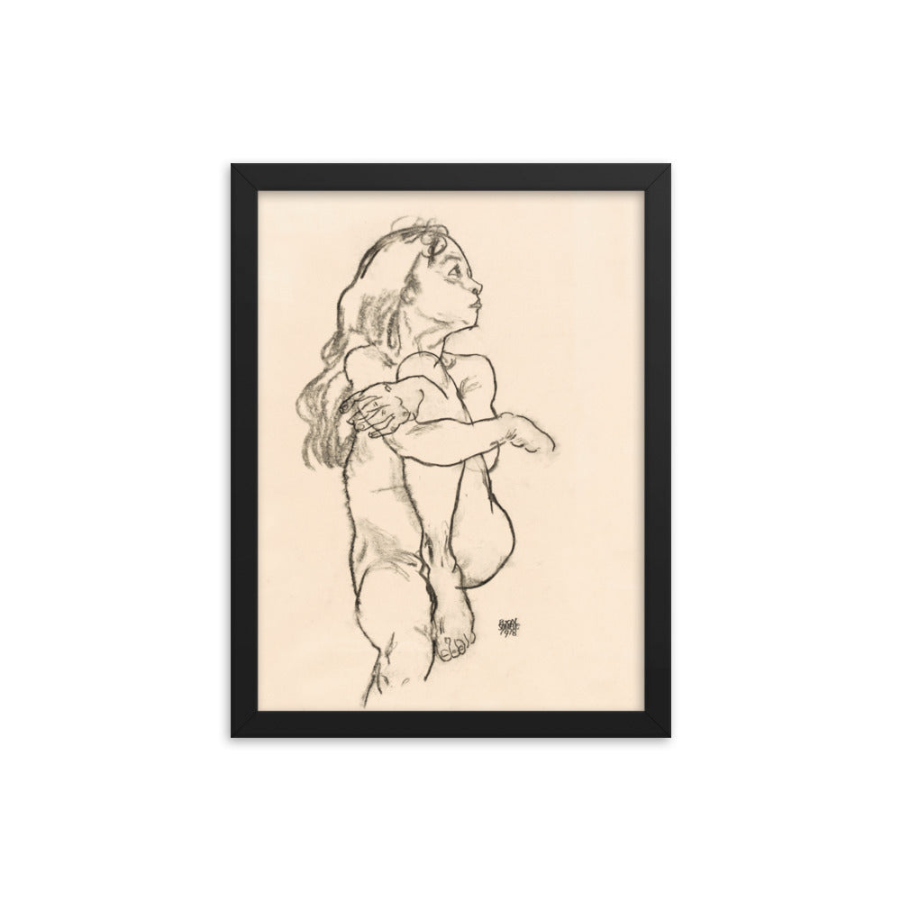 Buy Seated Nude Girl Wall Art Print by Faz