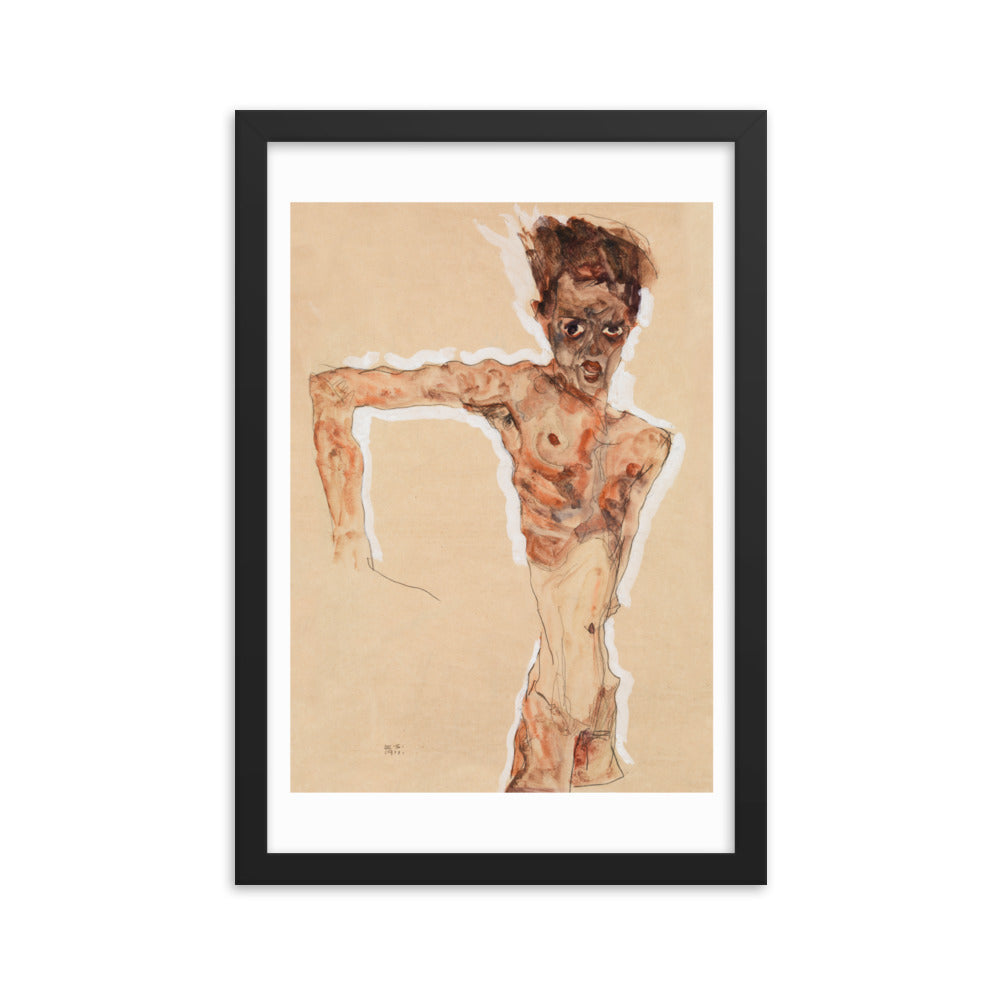 Buy Naked Man Self-Portrait Wall Art Print by Faz