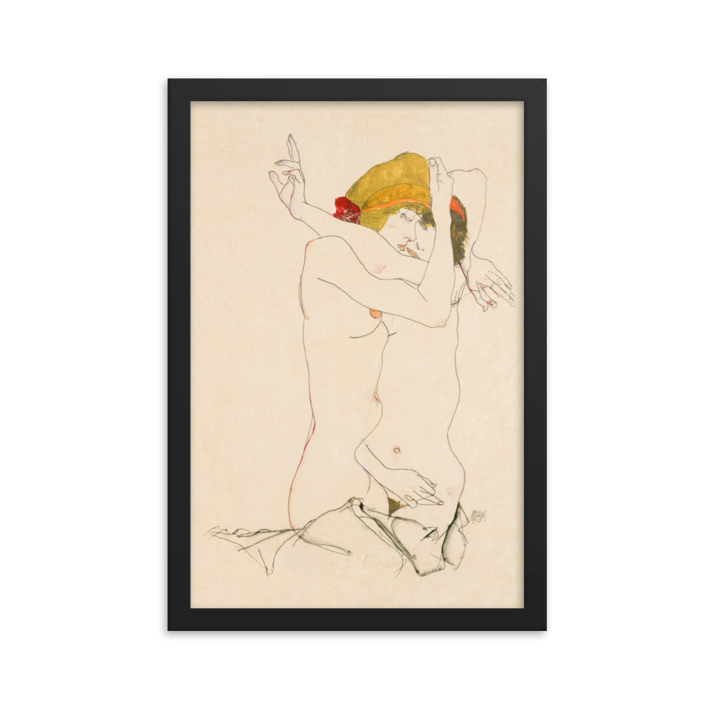 Buy Two Women Embracing Wall Art Print by Faz