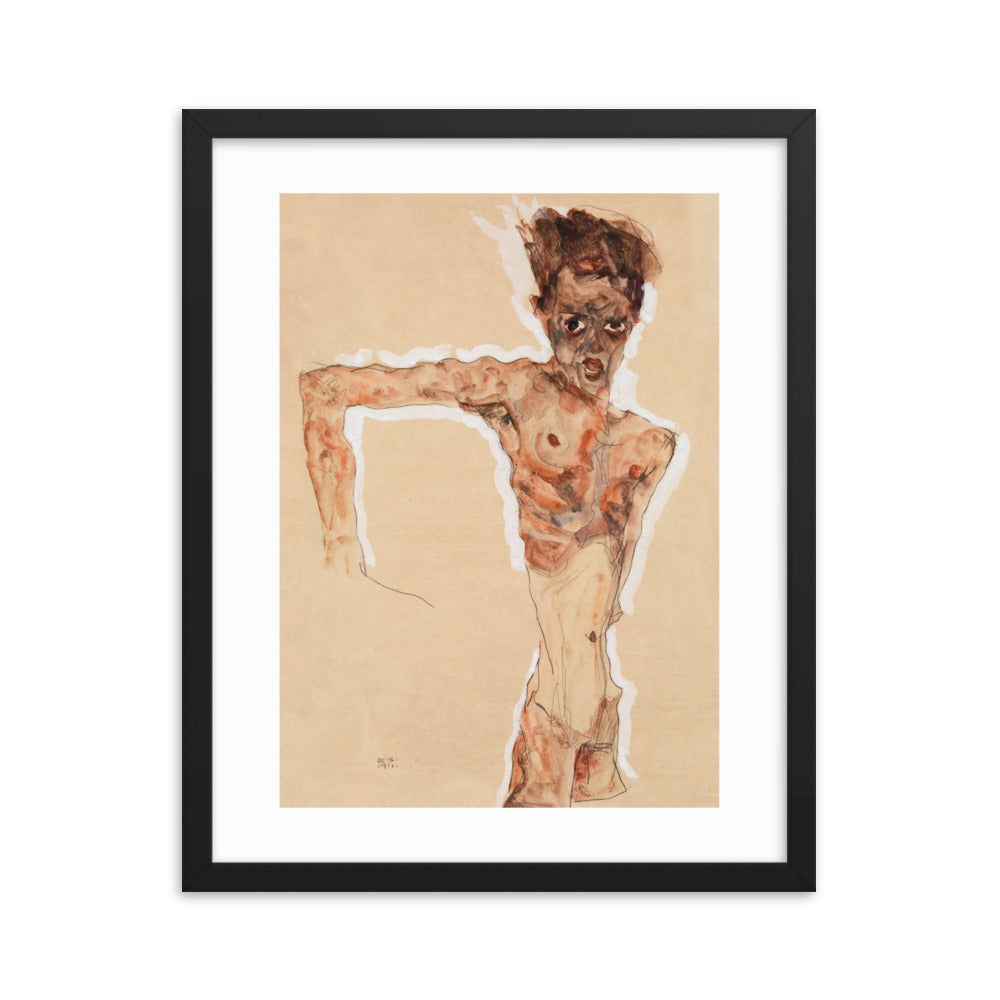 Buy Naked Man Self-Portrait Wall Art Print by Faz