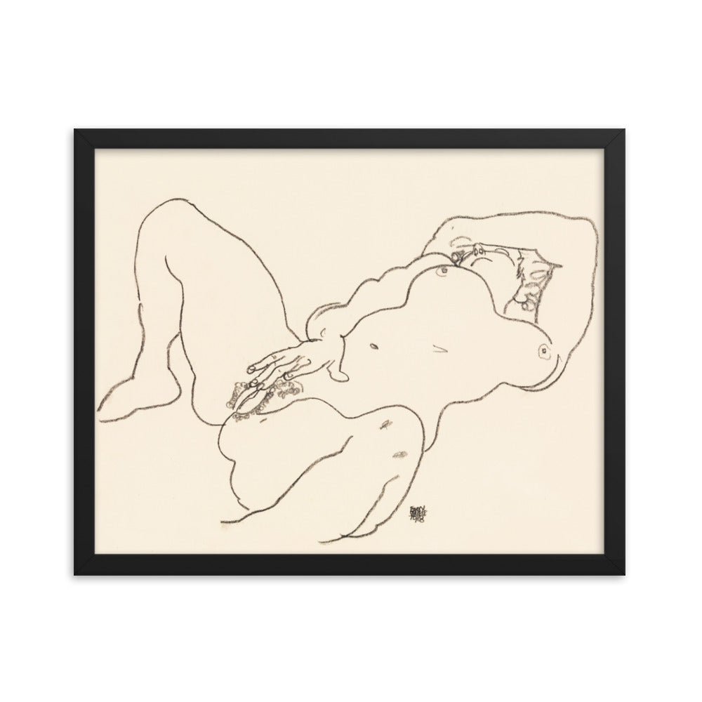 Buy Vulgar woman touching herself Wall Art Print by Faz