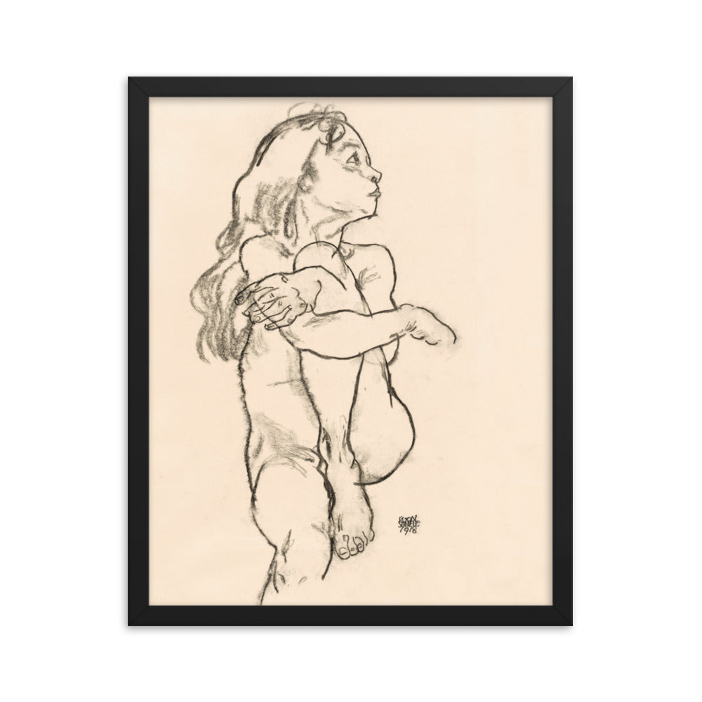 Buy Seated Nude Girl Wall Art Print by Faz