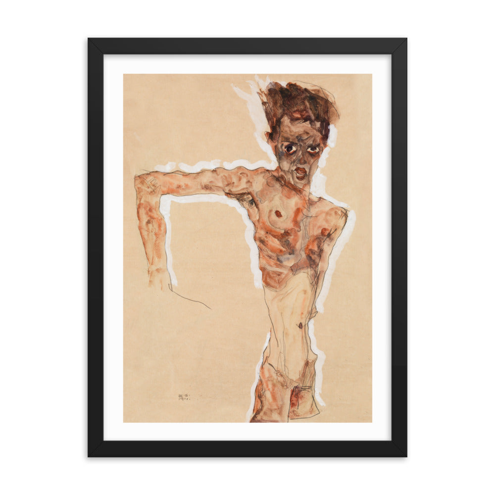 Buy Naked Man Self-Portrait Wall Art Print by Faz