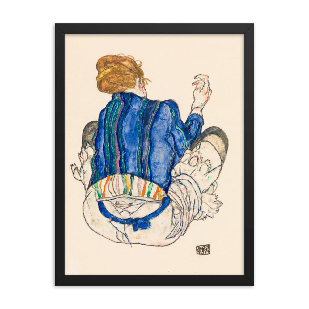 Buy Seated Woman, Back View Wall Art Print by Faz