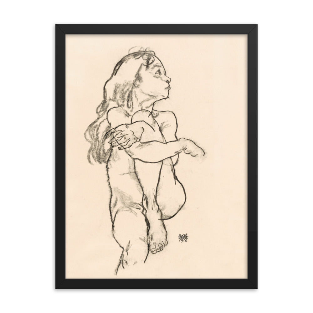 Buy Seated Nude Girl Wall Art Print by Faz