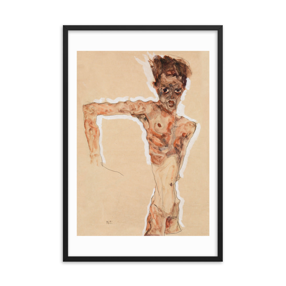 Buy Naked Man Self-Portrait Wall Art Print by Faz