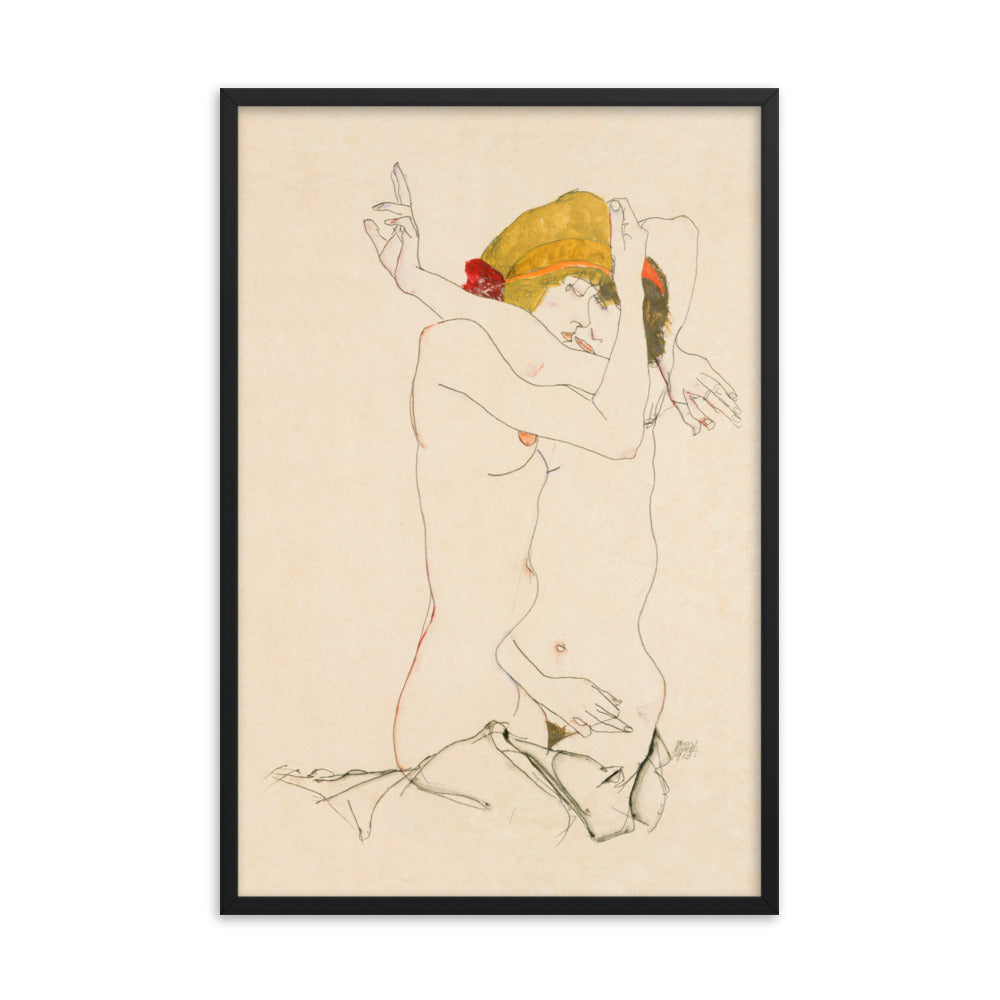 Buy Two Women Embracing Wall Art Print by Faz
