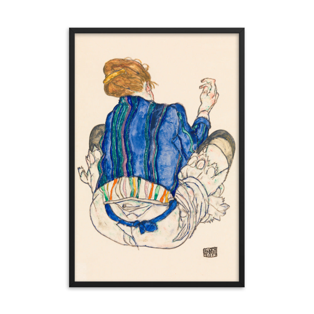 Buy Seated Woman, Back View Wall Art Print by Faz