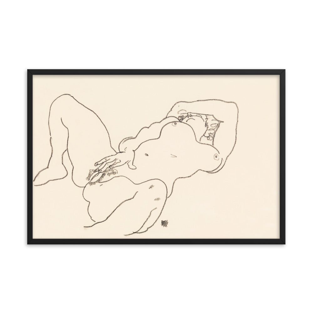 Buy Vulgar woman touching herself Wall Art Print by Faz