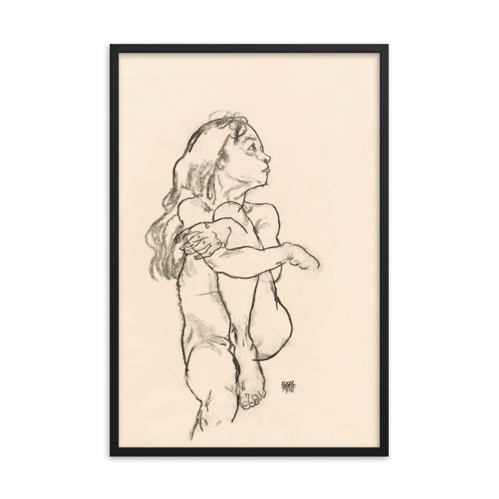 Buy Seated Nude Girl Wall Art Print by Faz
