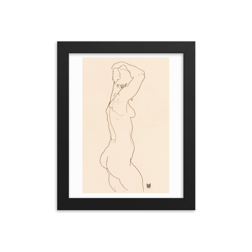 Naked Woman Backview Wall Art Print