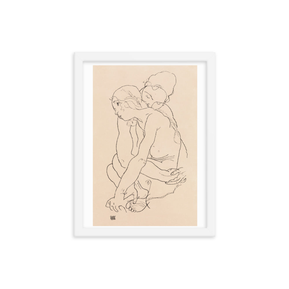 Buy Woman and Girl Embracing Wall Art Print by Faz