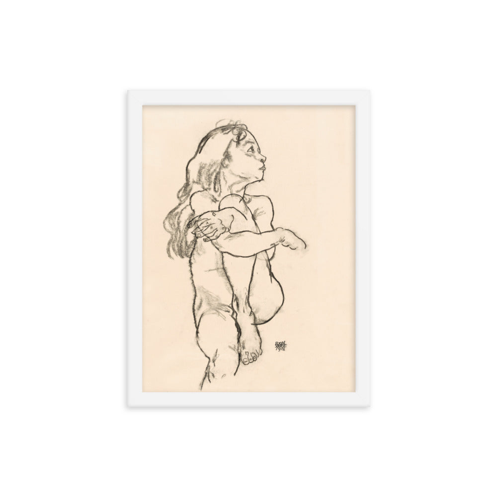 Buy Seated Nude Girl Wall Art Print by Faz