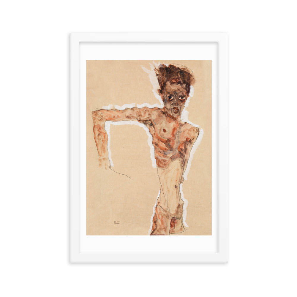 Buy Naked Man Self-Portrait Wall Art Print by Faz