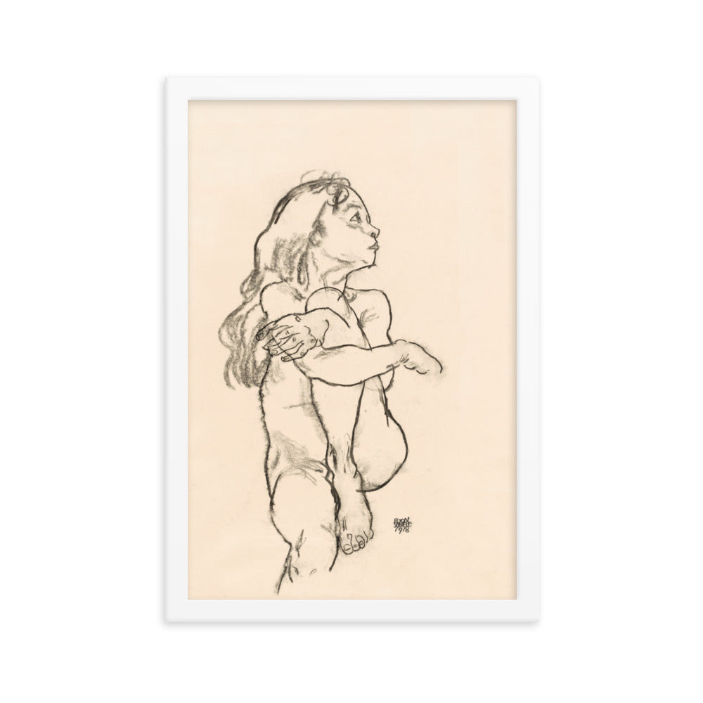 Buy Seated Nude Girl Wall Art Print by Faz