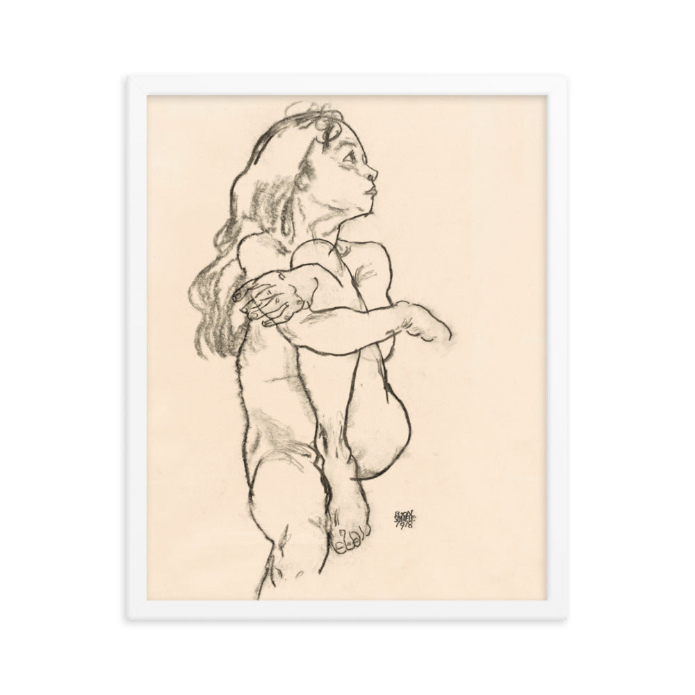 Buy Seated Nude Girl Wall Art Print by Faz