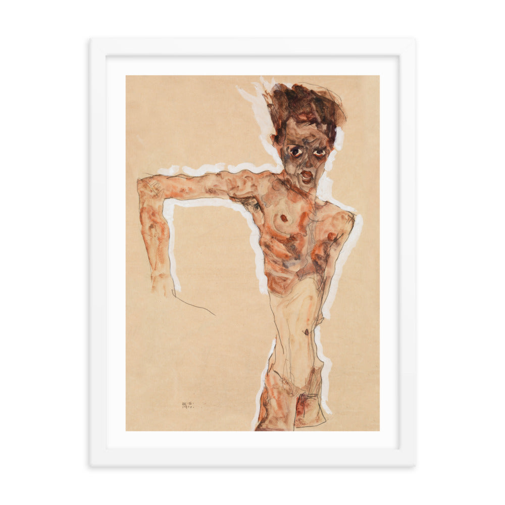 Buy Naked Man Self-Portrait Wall Art Print by Faz