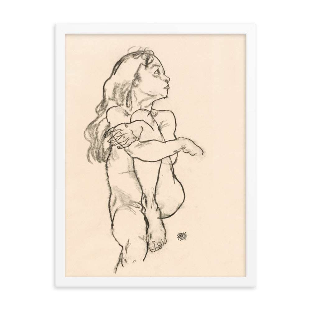 Buy Seated Nude Girl Wall Art Print by Faz