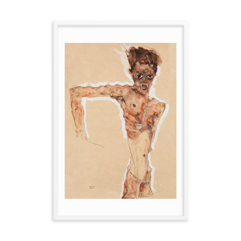 Buy Naked Man Self-Portrait Wall Art Print by Faz