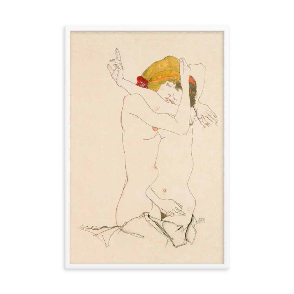 Buy Two Women Embracing Wall Art Print by Faz