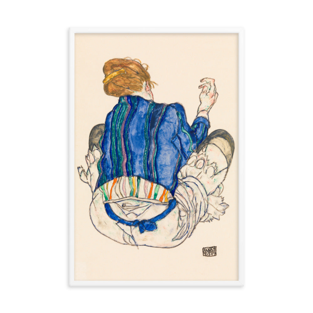 Buy Seated Woman, Back View Wall Art Print by Faz