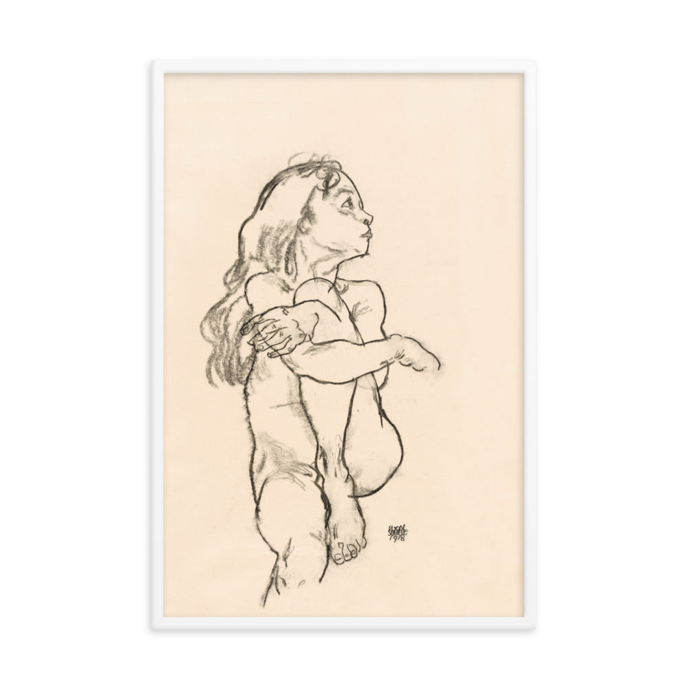 Buy Seated Nude Girl Wall Art Print by Faz