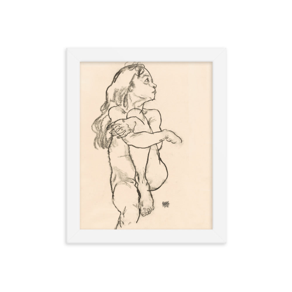 Buy Seated Nude Girl Wall Art Print by Faz