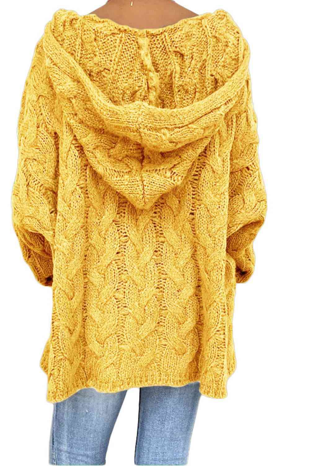 Buy Cable-Knit Hooded Sweater by O & Y.M