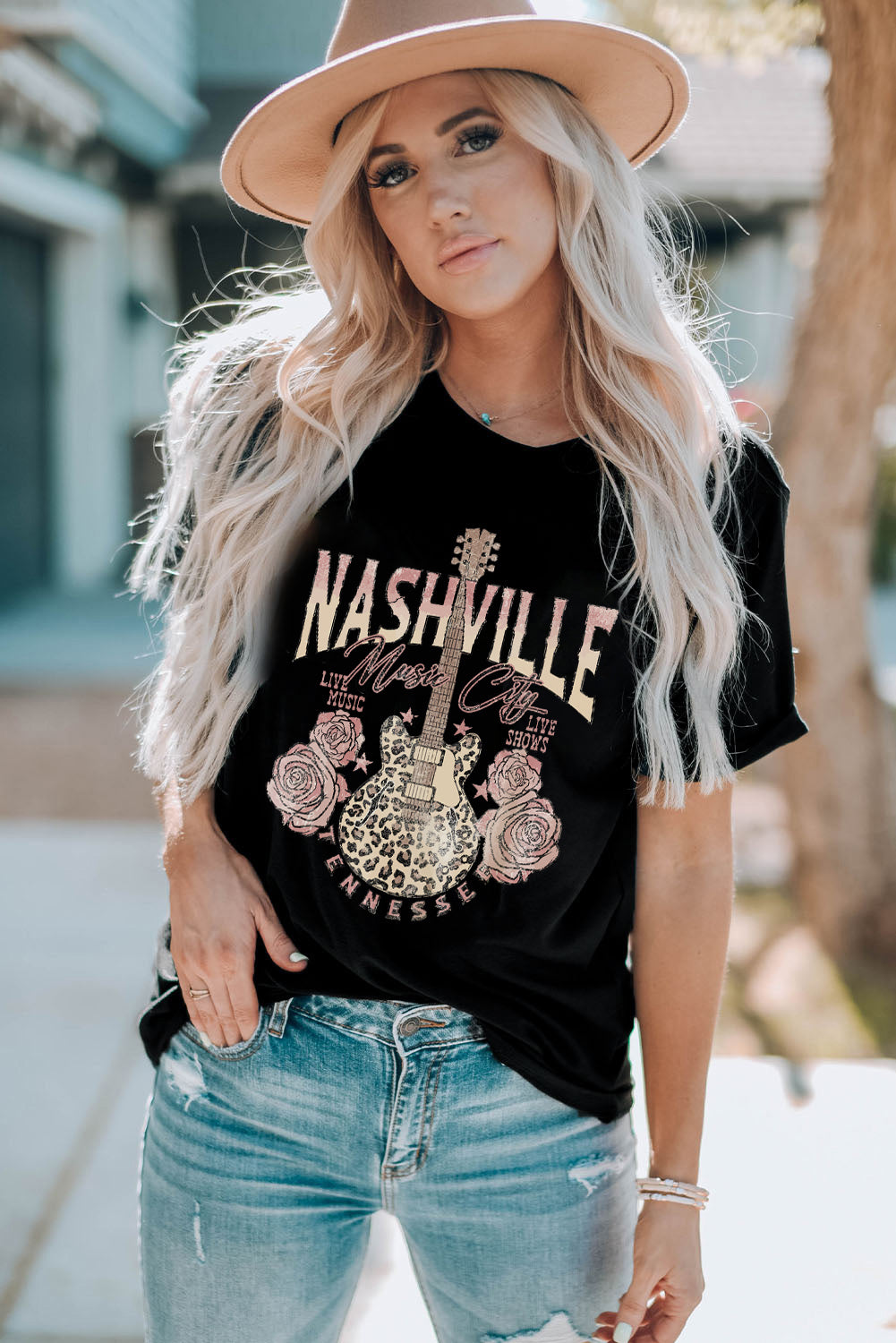 Buy NASHVILLE MUSIC CITY Graphic Tee Shirt by Faz