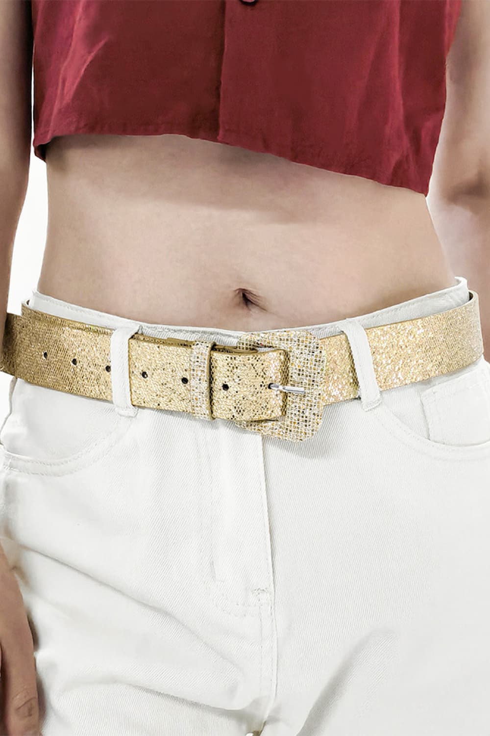 Buy Glitter PU Leather Belt by Faz