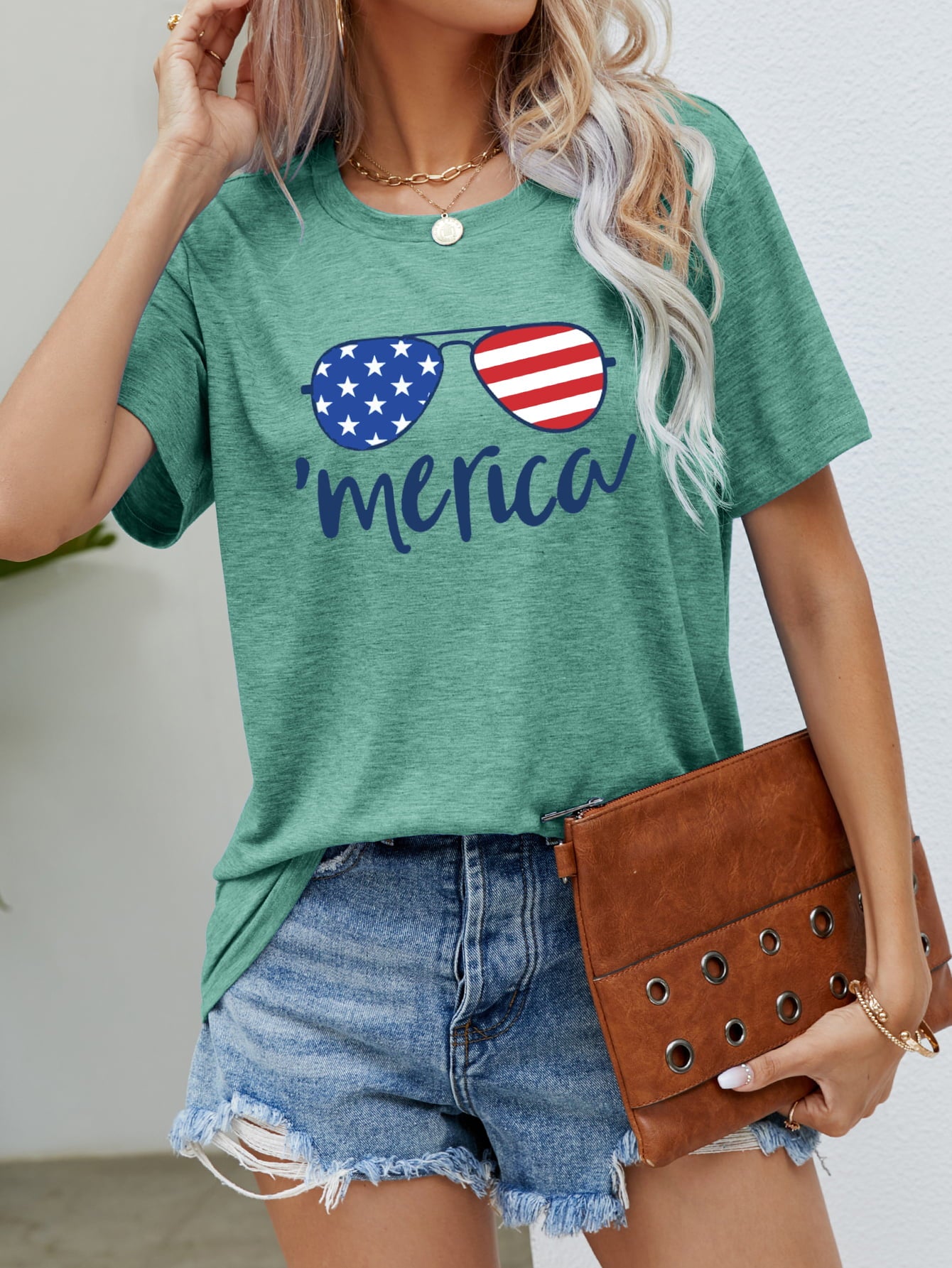 Buy US Flag Glasses Graphic Tee by Faz