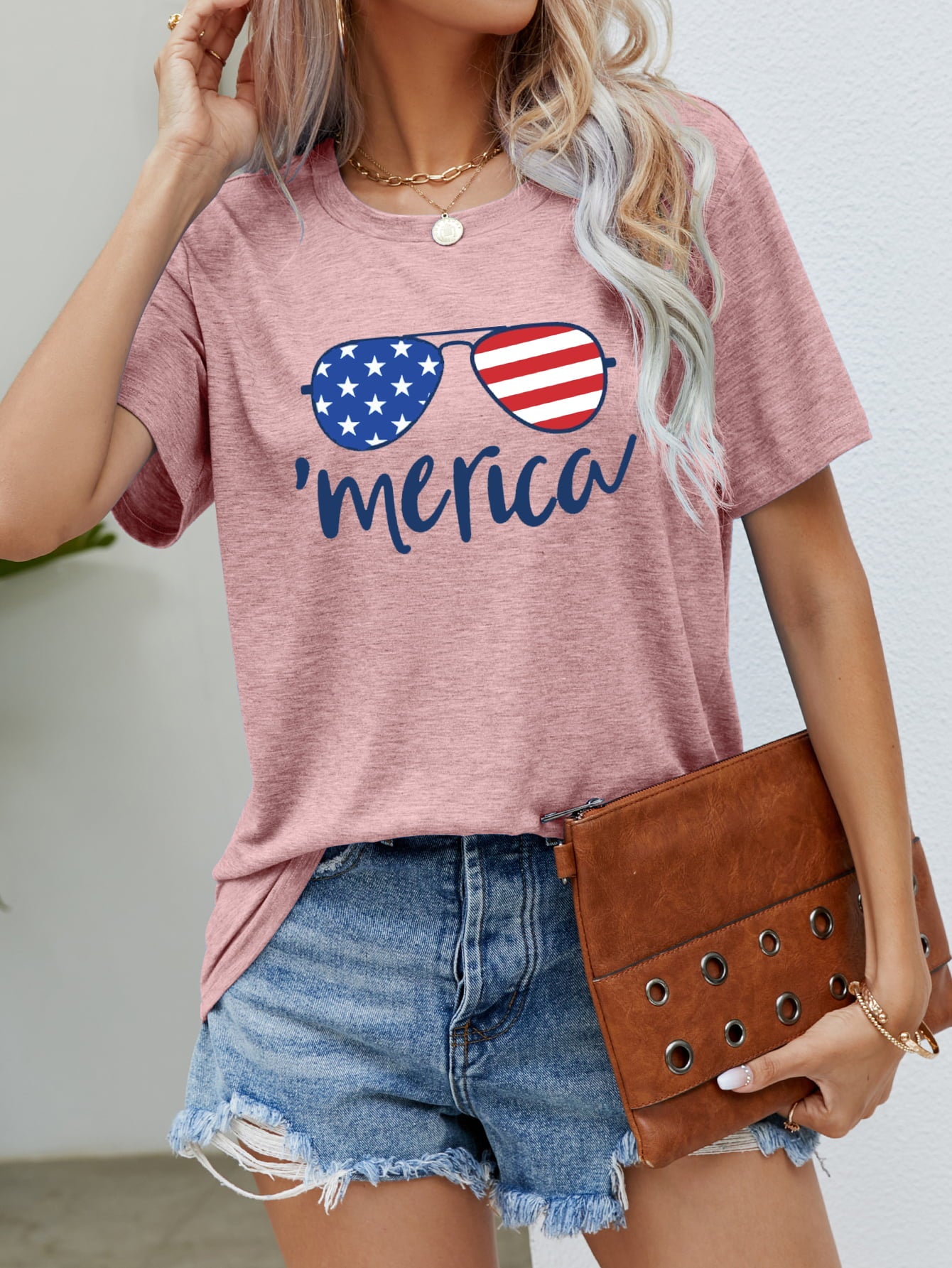 Buy US Flag Glasses Graphic Tee by Faz