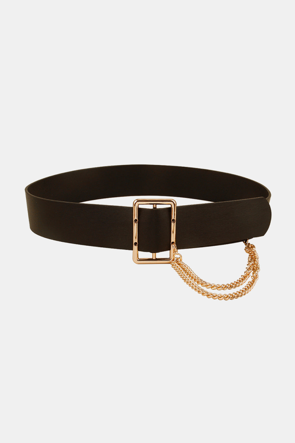 Buy PU Leather Wide Belt with Chain by Faz