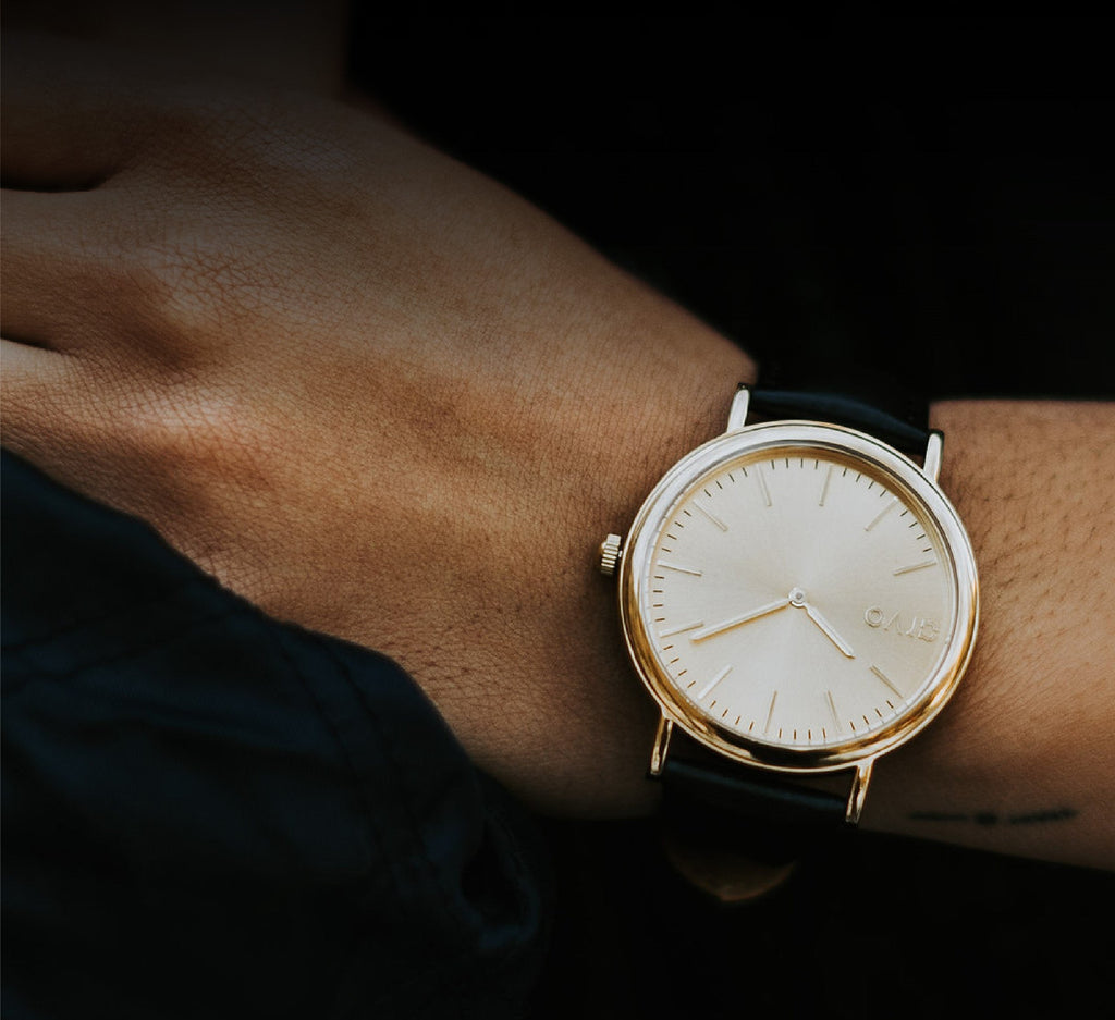 Buy Arvo Gold Time Sawyer Watch - Black Leather by Arvo