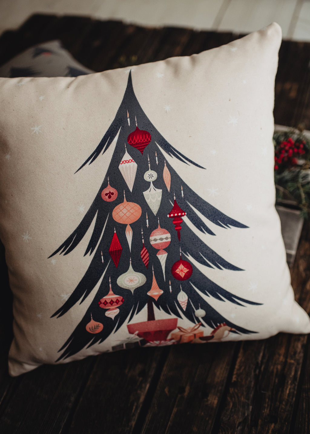 Buy Nordic Christmas Tree Throw Pillow Cover by UniikPillows